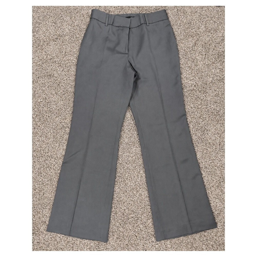 J.Crew Dress Pants Women 6 Gray Wool Wide Leg Trousers Tailored Professional